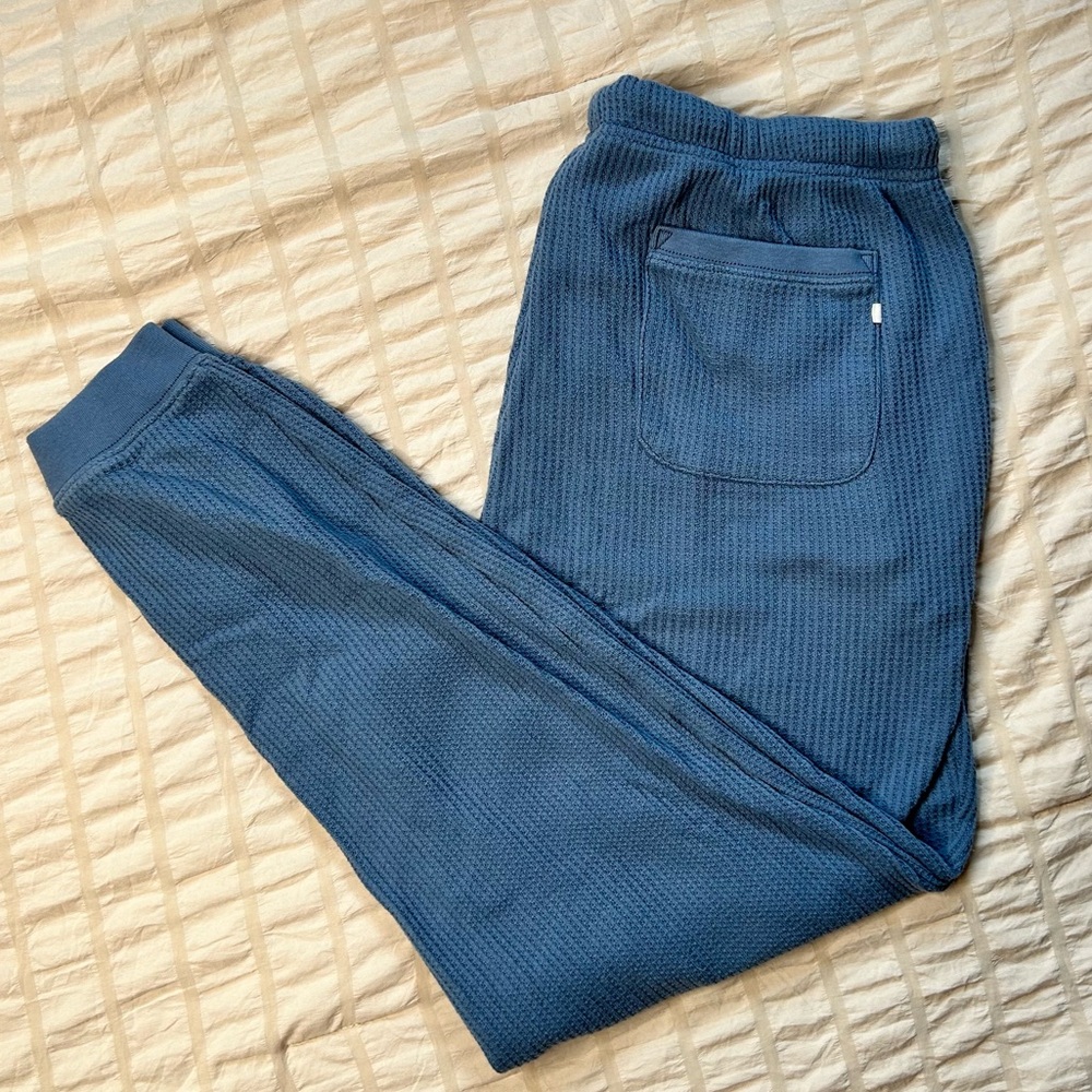 Aerie Blue Waffle Knit Joggers | Size Large